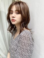 切りっぱなしミディ 透明感ベージュ○渋谷schritt 木下晃徳