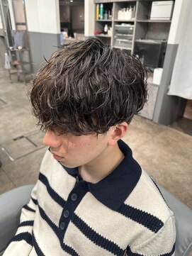 ノイセル 西本町(Noisyle) シャドウパーマニュアンスデザインメンズパーマ刈り上げマッシュ