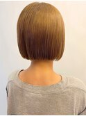 切りっぱなしボブ/ベージュ/ダブルカラー