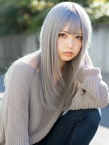 ファクトリーファイブ(Factory5)&nbsp;小顔外ハネミディアムアッシュ20代30代40代くびれミディ韓国ヘア