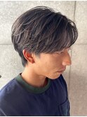 フェザーパーマ　センターパート　韓国ヘア　ビジネスヘア