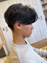 エテバイリリア メンズサロン 堺市駅前店(ete by LILIA.) ニュアンスパーマ/センターパート/簡単スタイリング/パーマ