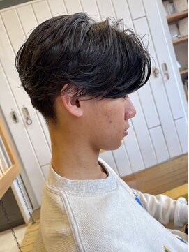 エテバイリリア メンズサロン 堺市駅前店(ete by LILIA.) ニュアンスパーマ/センターパート/簡単スタイリング/パーマ