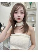 ミディアムレイヤーカット/髪質改善/韓国/前髪/新宿/ブリーチ