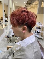 クレイン バイ パプスドコワフュール 宝塚中山寺(Crane by Pap'sde coiffeur)&nbsp;メンズ刈り上げレッドカラー