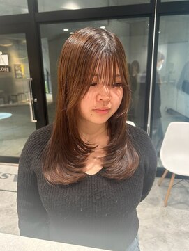 アッシュ 武蔵新城店(Ash) レイヤーカット×オリーブベージュ