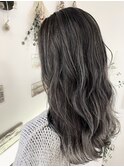 バレイヤージュ+馴染ませハイライト