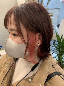 シャムオーツー 国分寺(CHAM:O2) インナーカラーペールピンク　大西正馬