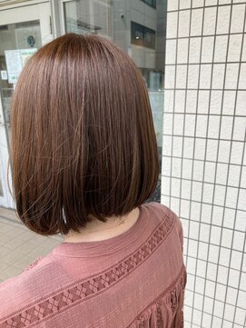 スタジオ アルファプラス 日暮里店(studio α+) 前下がりボブ×フォギーベージュ【スタジオアルファプラス】