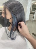 シルバーグレージュ×インナーカラー