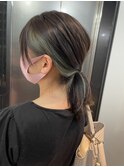 オリーブカラー　イヤリングカラー　大阪梅田茶屋町