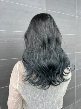 アチーブ ヘア デザイン(achieve hair design) 暗髪アッシュ+グラデーショングリーン 透け感透明感