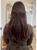大人可愛いショコラピンク美髪カラーロングヘア梅ヶ丘美容室