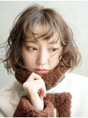 ゆるふわボブ_チェリーブラウンフェミニンロング_89092