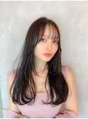 韓国前髪×ショコラアッシュ【韓国ヘア/かふんわりカール/新宿】