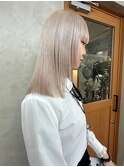ハイトーン/ホワイトブロンド/セミロング