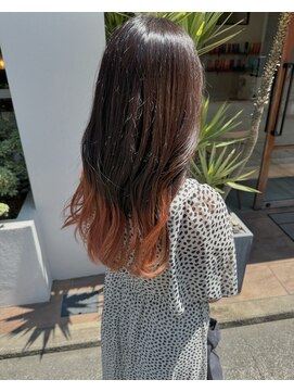 ドゥニカ(donica) グラデーション/オレンジ/裾カラー