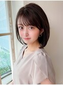 大人ボブ/小顔/ショートボブ/30代40代50代/ネビージュ/ワンレン