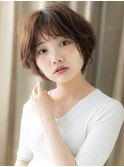 マロンベージュひし形ショートマッシュパーマY戸田公園20代30代