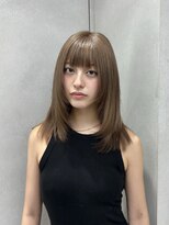 オニキス(ONYX)&nbsp;ブリーチ1回ミルクティーベージュ顔周りハッシュカット