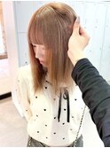 ミルクティーベージュ/ケアブリーチ/心斎橋ダブルカラー