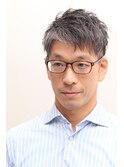 新潟バーバーメンズ50代男性髪型スーツメンズ50代若々しい髪型