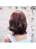 【艶ピンクブラウンカラー♪】サラ艶カラーで美髪