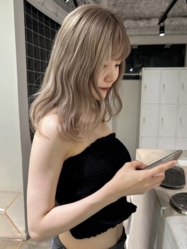 ペレ アネックス 大阪梅田茶屋町店(PELE ANNEX) くびれヘア/アプリコットオレンジ/ハイライトカラー/梅田