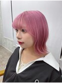 くびれボブ/ペールピンク/ブリーチ