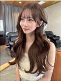 10代20代30代前髪あり/ハッシュカット/ロングレイヤー/顔まわり