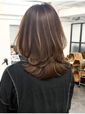 ハイライトバレイヤージュダブルカラーケアブリーチ20代30代