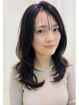 10代20代30代艶髪肩下外ハネひし形レイヤー小顔ハッシュカット