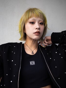 ギークス(GEEKS) 【GEEKS渋谷】レイヤーボブ/デザインカラー/ハイトーン/前髪あり