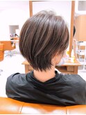 マロンベージュ Aラインボブドレスヘアかきあげロング