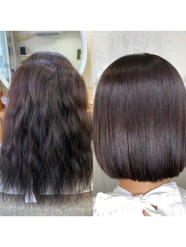 アンフィドットドゥルドゥ(AnFye.dueldo) 広がる髪をジュエリーシステム×LULUTr×縮毛矯正で艶髪ボブ♪