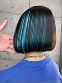 【デザインカラー】綺麗なボブ×高めインナーカラー◎