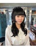 ヘッドドレスにぴったりな姫カット