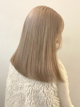 サンク 原宿 表参道(cinq) ミルクティーベージュカラーハイトーンダブルカラーケアブリーチ