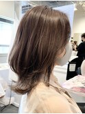 表参道白髪ぼかしハイライトミディアムボブショートボブ40代50代