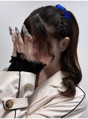 三つ編みハーフツイン
