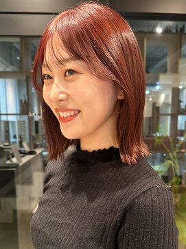 アンガーデン(Une GARDEN) ロブ/鎖骨ロブ/顔まわりカット/暖色カラー