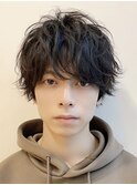 大分メンズナチュラルマッシュ無造作緩めシャドウパーマ