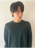 スパイキーショートブルーブラックフェザーパーマサーフカール