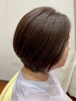 美容室ヒラトヤ 都南店&nbsp;美シルエット♪艶カラーマロンブラウン大人キレイなショートボブ