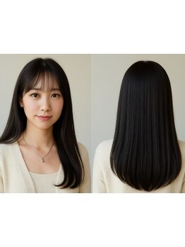 シルクのような艶と自然なまとまり。弱酸性縮毛矯正で叶える美髪ストレート。｜鎌取・おゆみ野