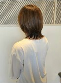 くびれボブ前髪ありイメチェン20代30代40代50代水素カラー