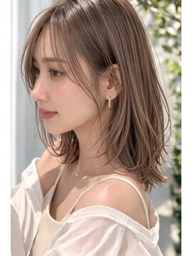 ジ オスカー(THE OSCAR) 大人可愛い外ハネミディ×透け感ベージュ