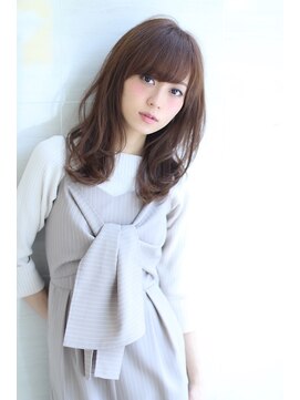 オーロ 宝塚店(ORO) ネイビーカラーの大人かわいいブランジュ小顔くびれセミディ