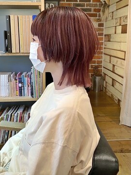 ロータス ヘアデザイン(LOTUS hair design.) ピンクマッシュウルフ×guest style