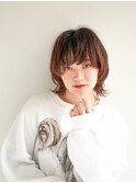 顔型別ヘアスタイル特集/マロンベージュ/Aラインボブ/新宿